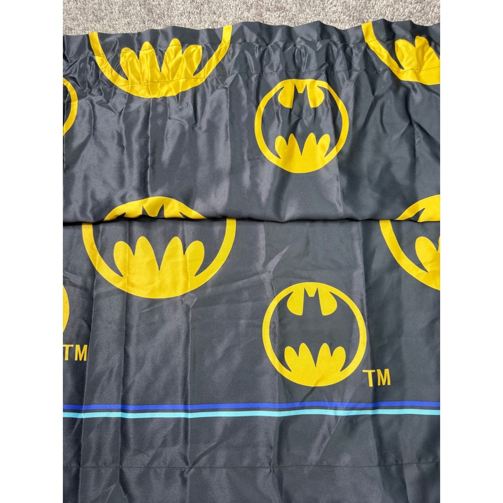 Batman DC Comics Window Drape Curtain Panel Yellow Bat Signal Logo 41x63 Franco